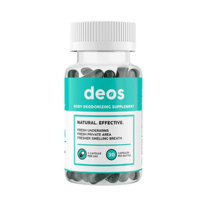 "DEOS" (cápsulas): Suplemento oral que neutraliza olores corporales.